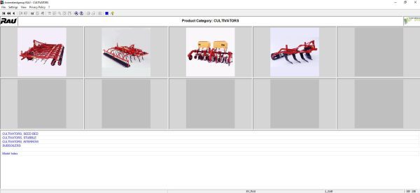 RAU Agriculture Equipements Electronic Parts Catalog DVD 2