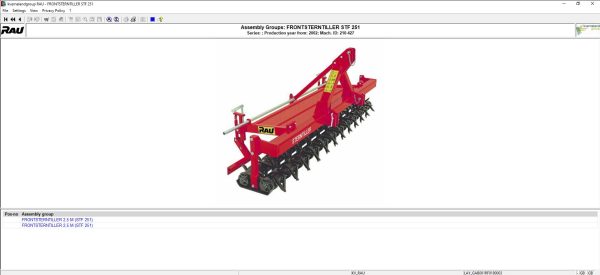 RAU Agriculture Equipements Electronic Parts Catalog DVD 3