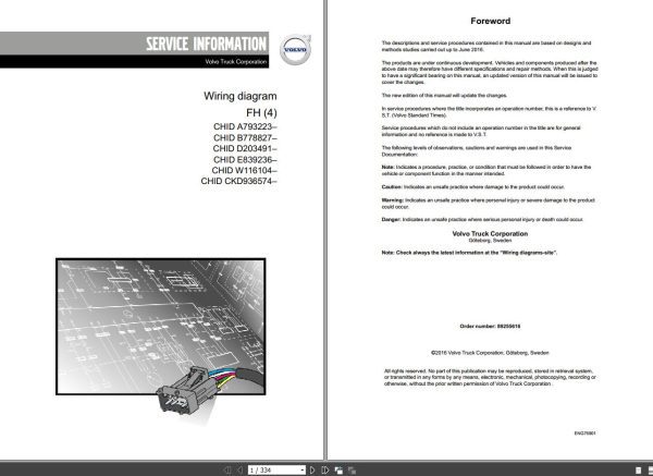 Volvo FH 4 Truck Wiring Diagrams 89255616 2016 1