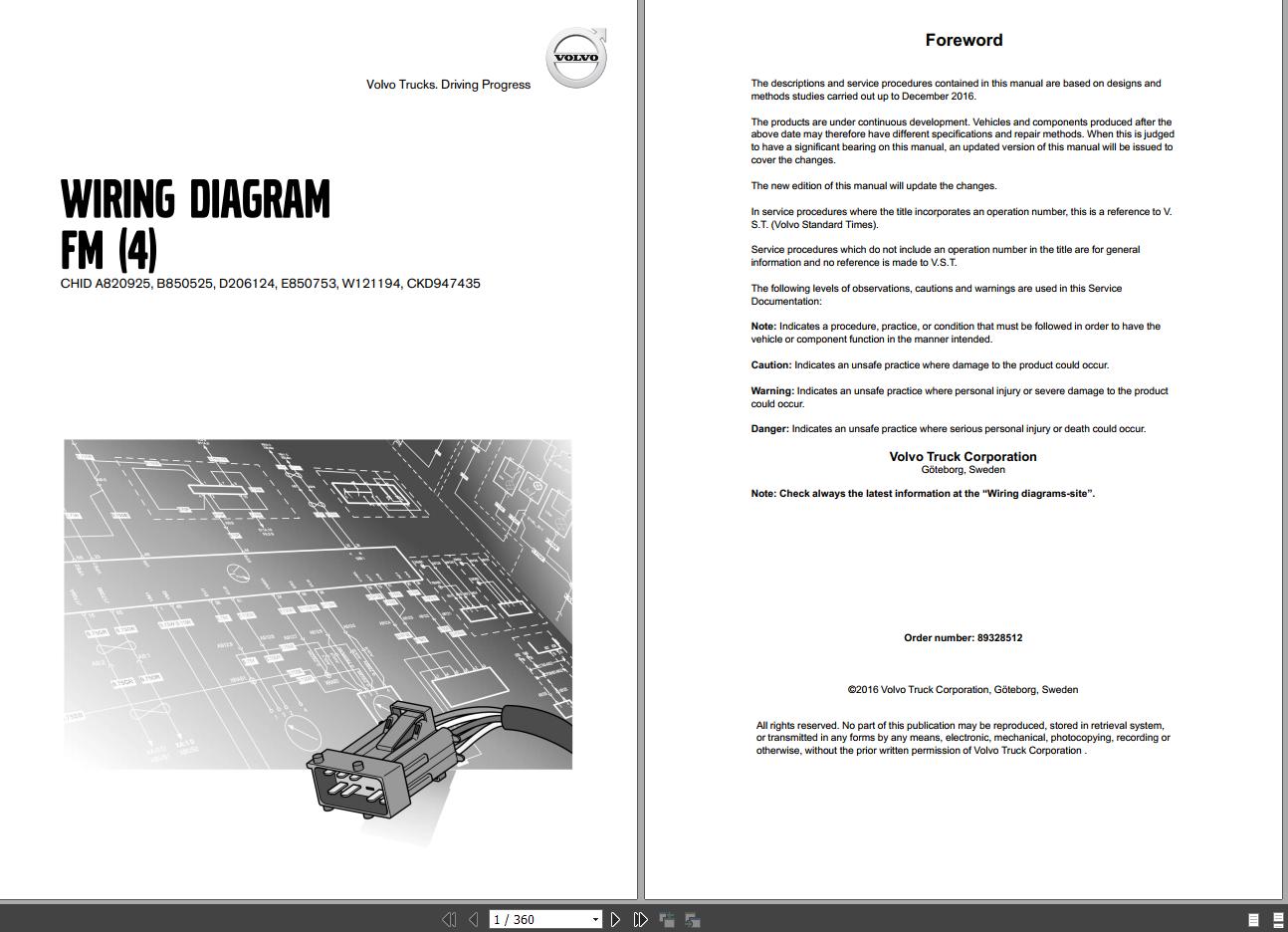 Volvo FM 4 Truck Wiring Diagrams 89328512 2016 1