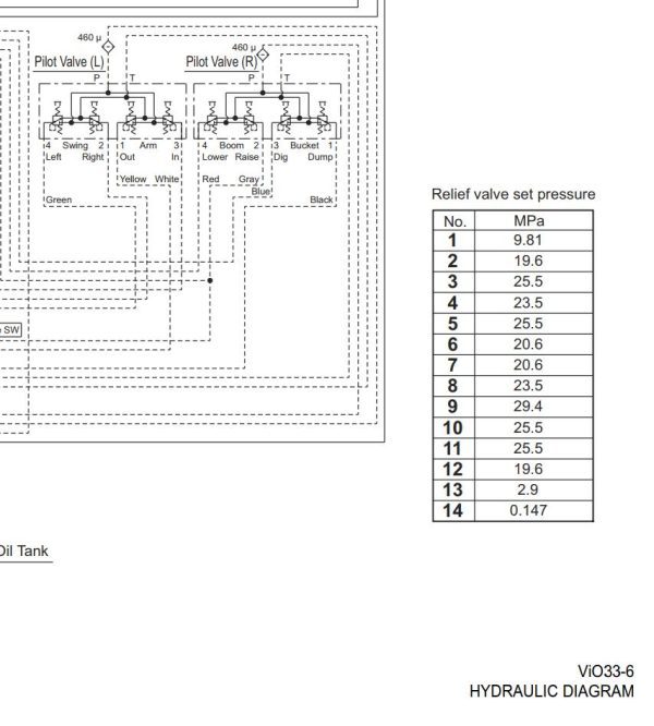 Yanmar Excavator ViO33 6 Hydraulic Diagram