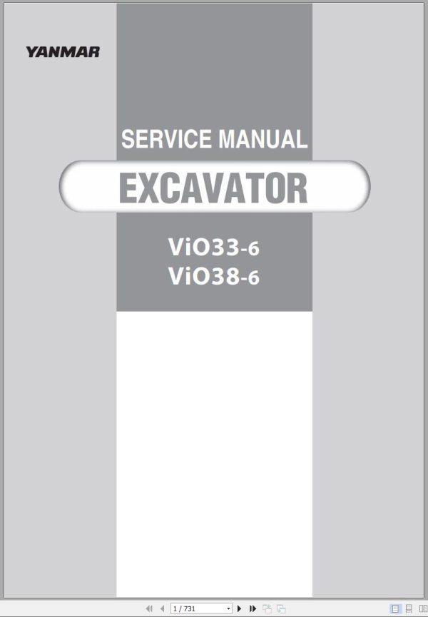 Yanmar Excavator ViO33 6 ViO38 6 Service Manual 1