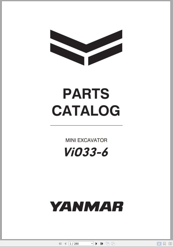 Yanmar Mini Excavator ViO33 6 Parts Catalog 1