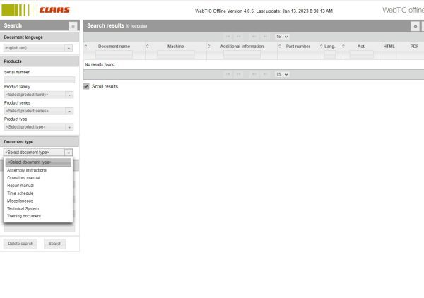 CLAAS WebTIC Offline EN 02.2023 Operator Manual Repair Manual Service Documentation EN DVD 1
