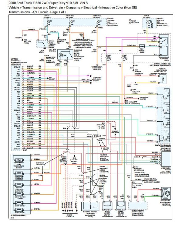 Ford F550 2WD Super Duty V10 6.8L 2000 Engine and Transmission Wiring Diagrams 1