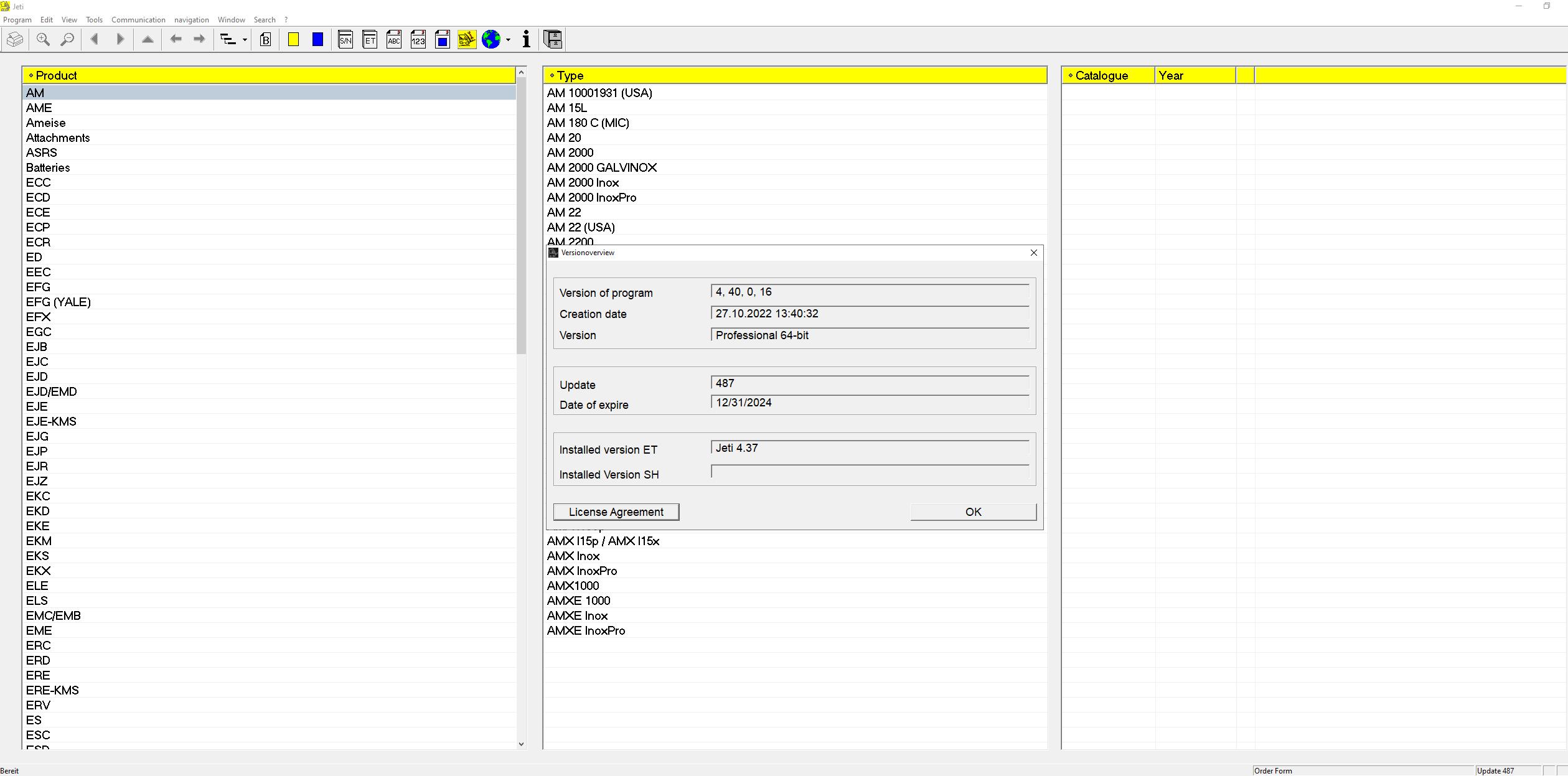 JUNGHEINRICH JETI ForkLift ET v4.37 Updated 487 01.2023 Spare Parts Catalog 1