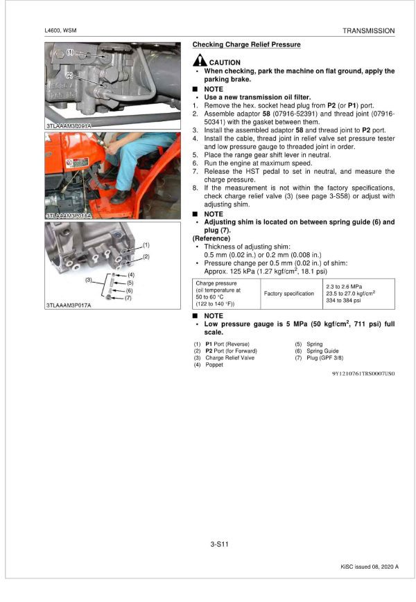 Kubota Tractor L4600 Workshop Manual 1