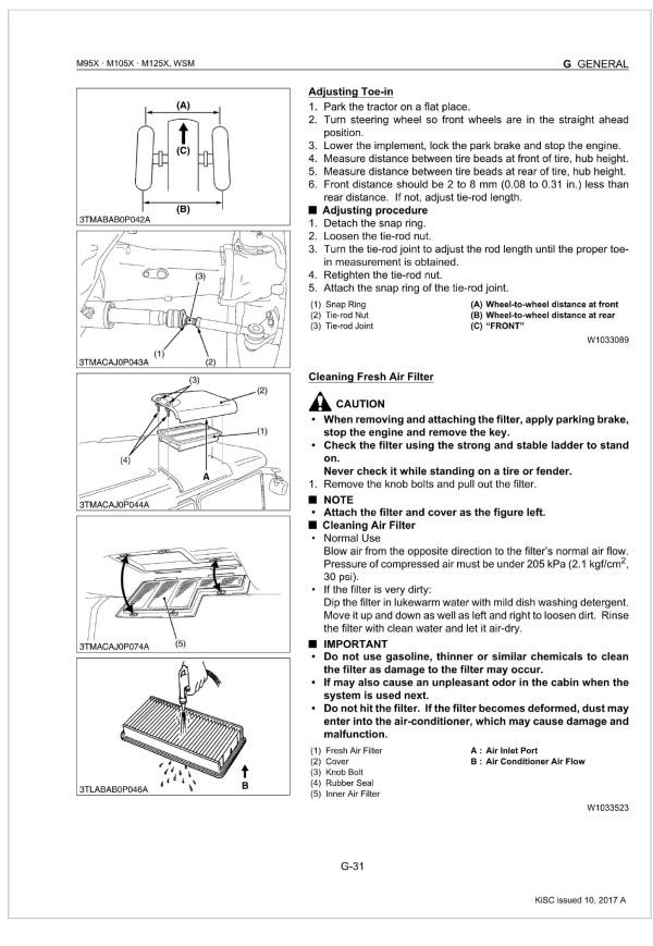 Kubota Tractor M105X Workshop Manual 1
