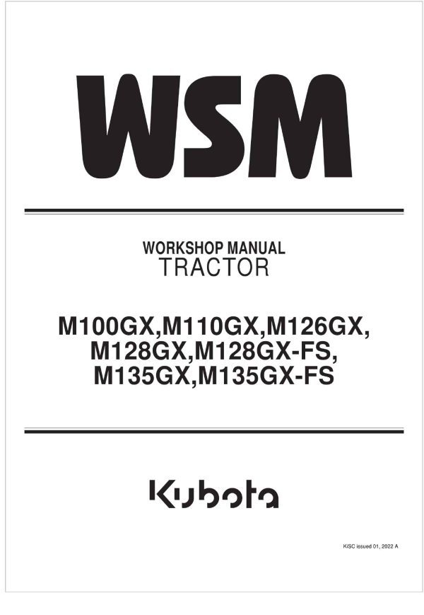 Kubota Tractor M110GX Workshop Manual