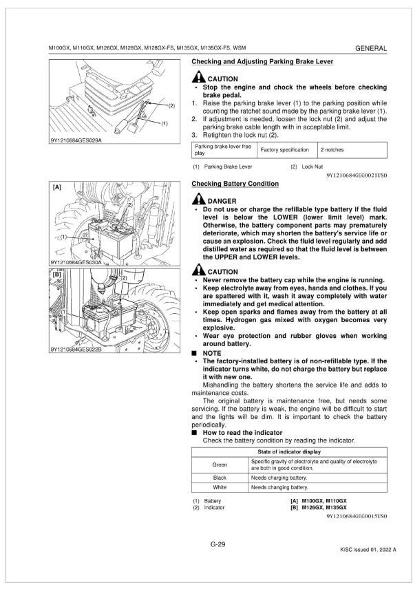 Kubota Tractor M110GX Workshop Manual 1