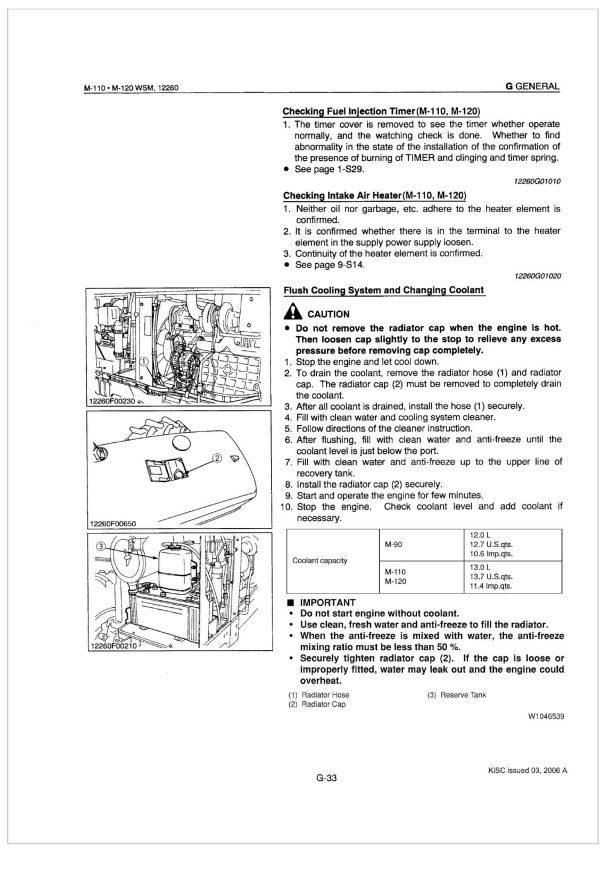 Kubota Tractor M120 Workshop Manual 1