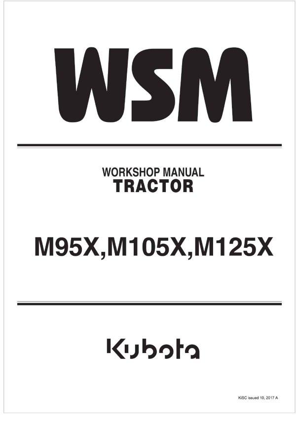 Kubota Tractor M125X Workshop Manual