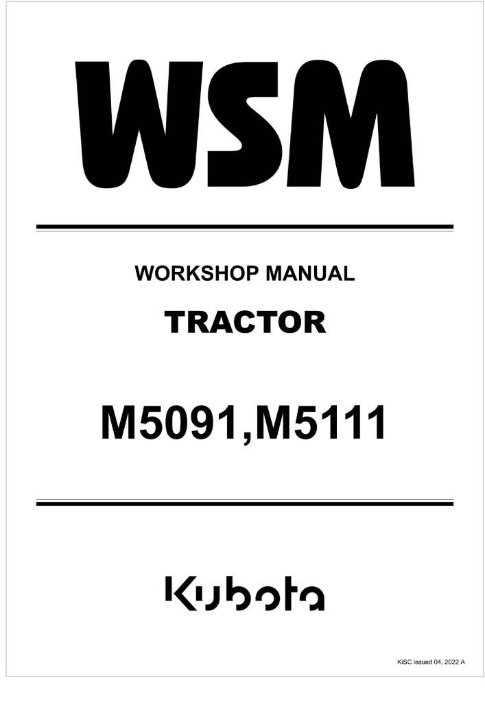 Kubota Tractor M5111 Manual