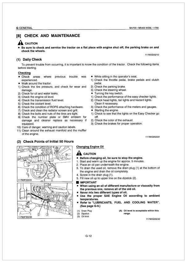 Kubota Tractor M5400 Workshop Manual