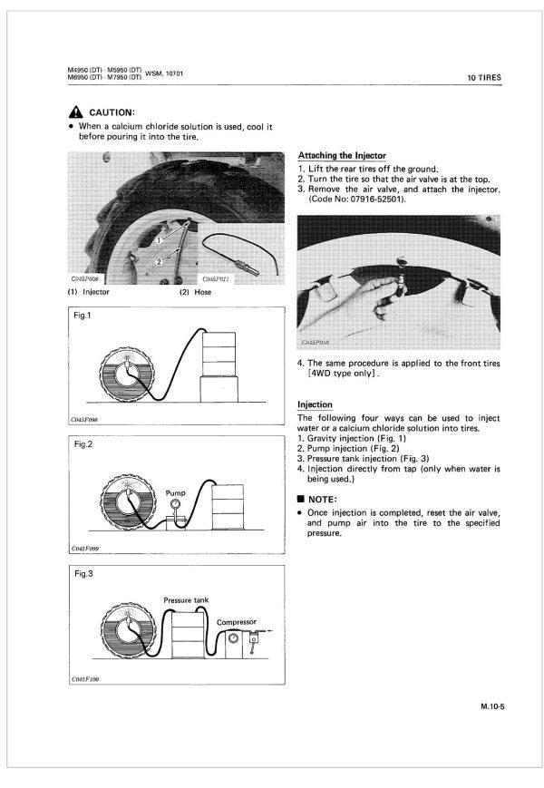 Kubota Tractor M5950 DT Workshop Manual