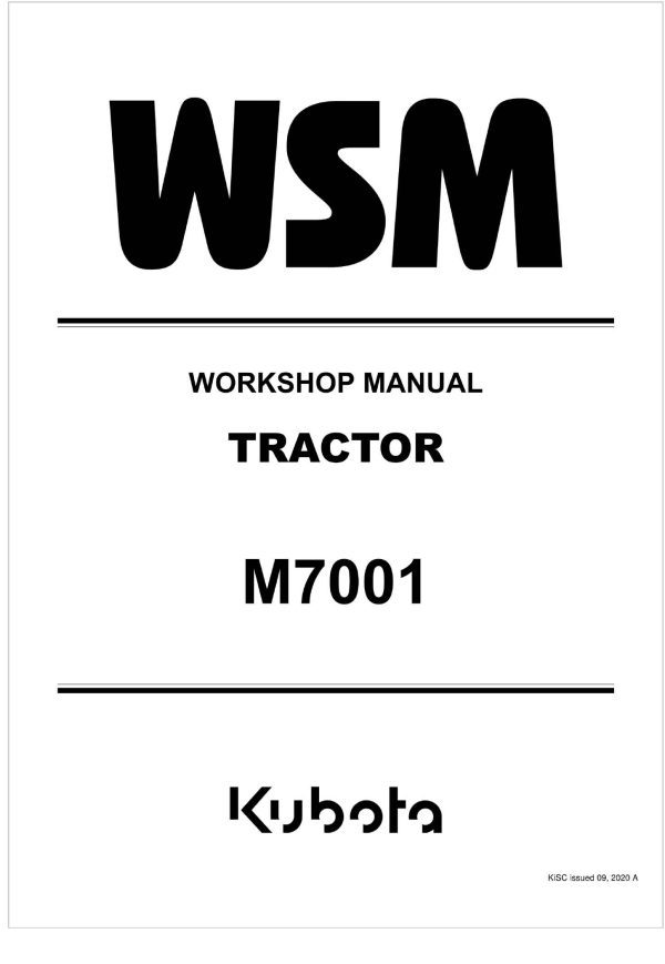 Kubota Tractor M7001 Workshop Manual