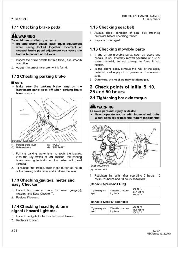 Kubota Tractor M7001 Workshop Manual 1