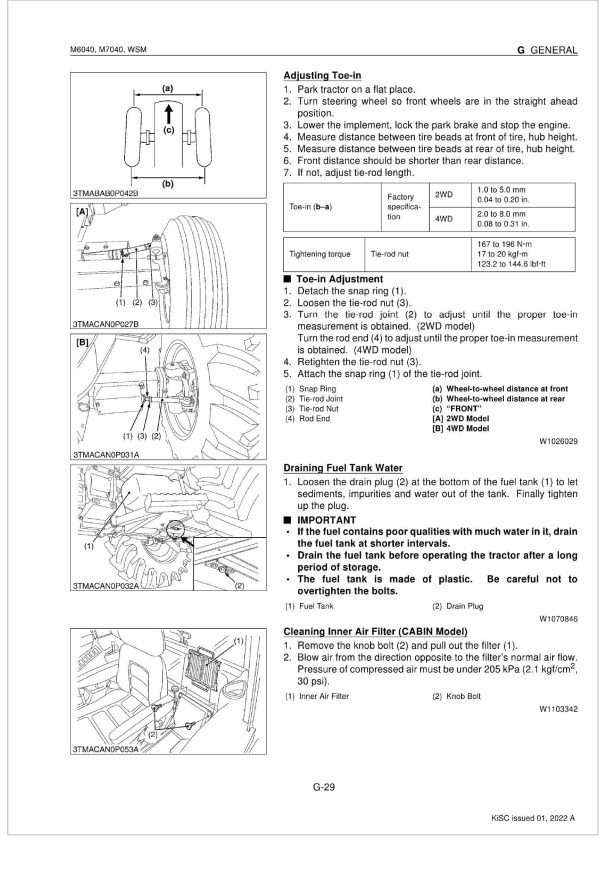 Kubota Tractor M7040 Workshop Manual 1