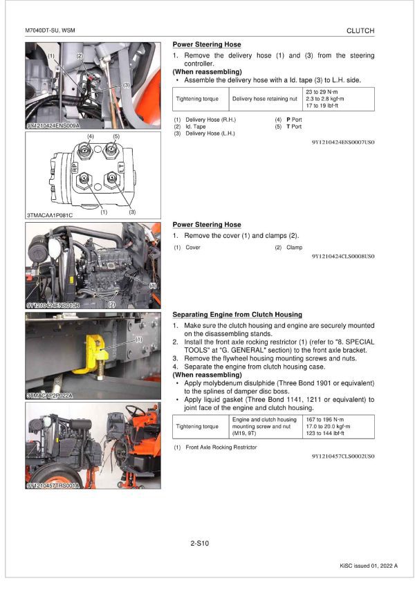 Kubota Tractor M7040DT SU Workshop Manual 1