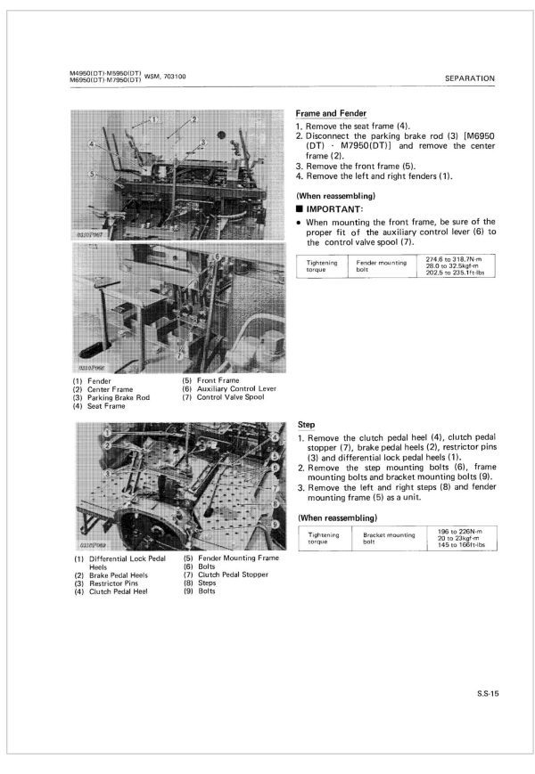 Kubota Tractor M8970 DT Workshop Manual 1