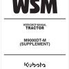 Kubota Tractor M9000DT M SUPPLEMENT Workshop Manual