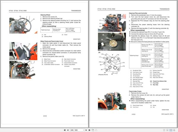 Kubota Tractor STV32 Workshop Manual 1