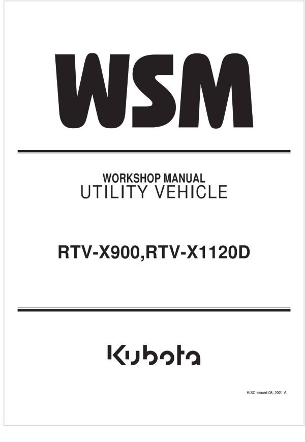 Kubota Utility Vehicle RTV X1120D Workshop Manual