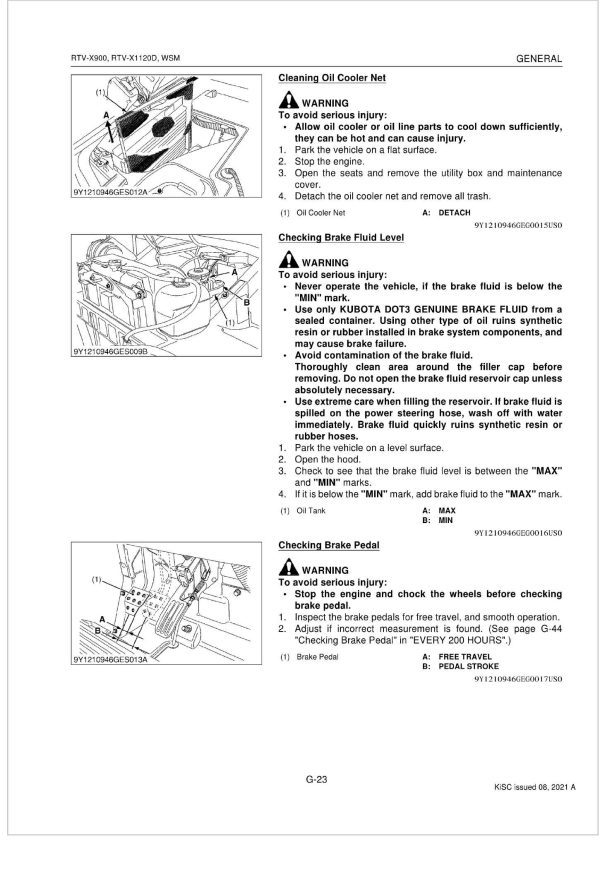 Kubota Utility Vehicle RTV X1120D Workshop Manual 1