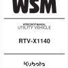 Kubota Utility Vehicle RTV X1140 Workshop Manual