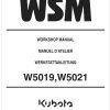 Kubota Walk Behind Mower W5019 Workshop Manual EN FR DE