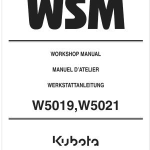 Kubota Walk Behind Mower W5019 Workshop Manual EN FR DE
