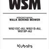Kubota Walk Behind Mower W821S AU Workshop Manual