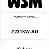 Kubota Zero Turn Mower Z231JW AU Workshop Manual