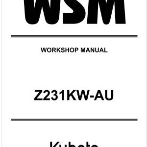 Kubota Zero Turn Mower Z231JW AU Workshop Manual