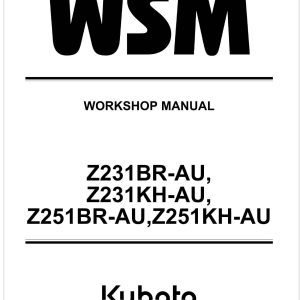 Kubota Zero Turn Mower Z251KH AU Workshop Manual