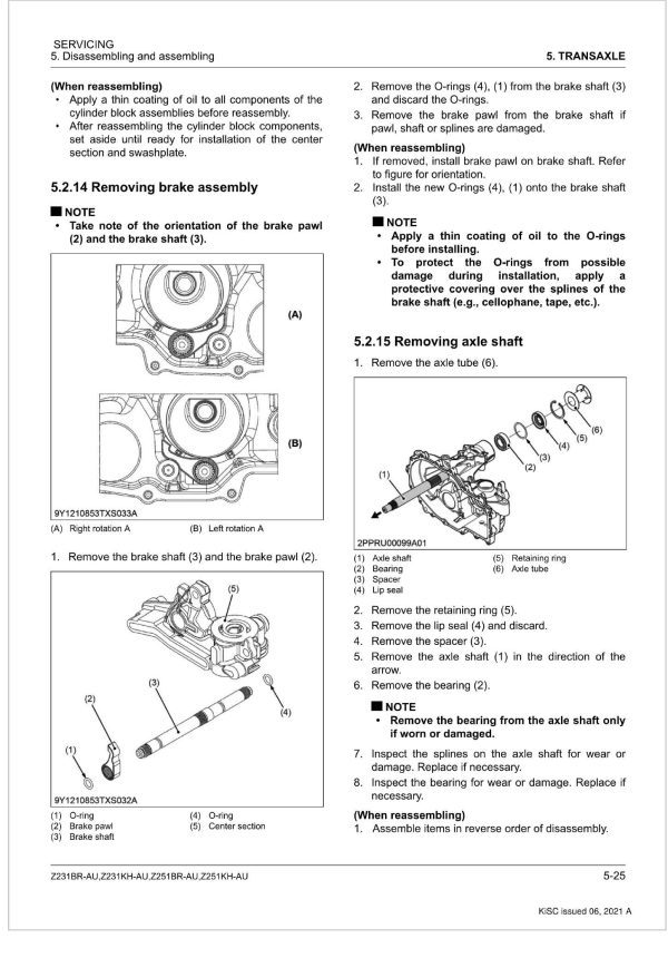 Kubota Zero Turn Mower Z251KH AU Workshop Manual 1