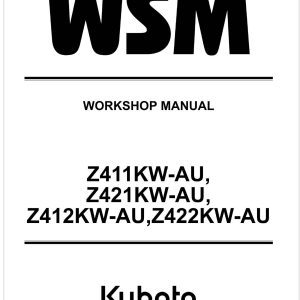 Kubota Zero Turn Mower Z422KW AU Workshop Manual