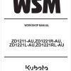 Kubota Zero Turn Mower ZD1221L AU Workshop Manual