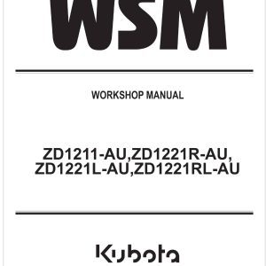 Kubota Zero Turn Mower ZD1221L AU Workshop Manual
