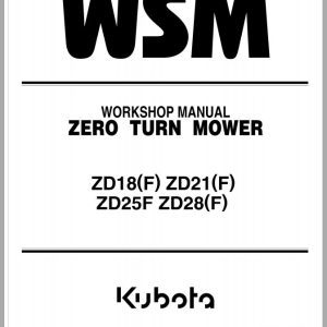 Kubota Zero Turn Mower ZD21F Workshop Manual 1