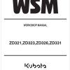 Kubota Zero Turn Mower ZD323 Workshop Manual
