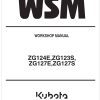 Kubota Zero Turn Mower ZG124E Workshop Manual