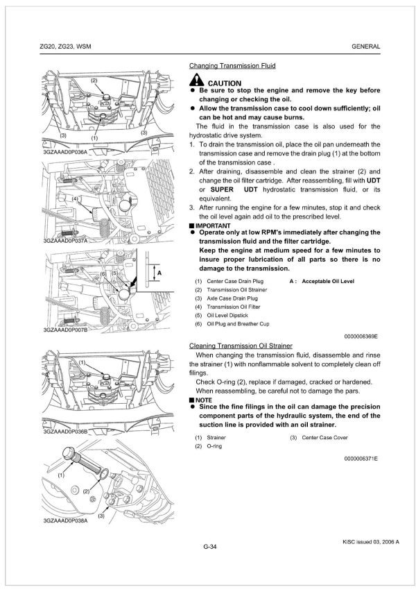 Kubota Zero Turn Mower ZG20 Workshop Manual 1
