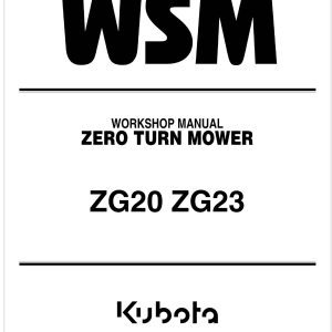 Kubota Zero Turn Mower ZG23 Workshop Manual
