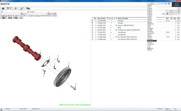 MAN MANTIS V698 EPC 01.2023 Spare Parts Catalog New Interface VMWARE 110