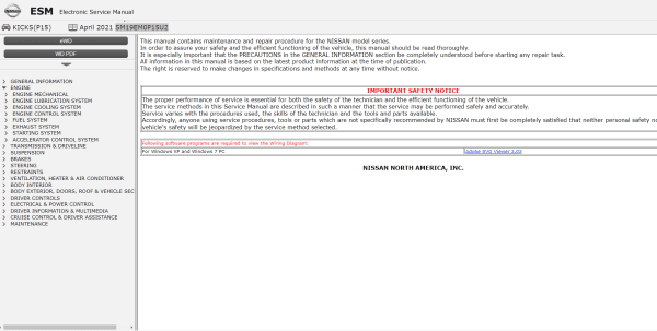 Nissan Kicks 2019 2021 Electrical Wiring Diagram Service Manual 2