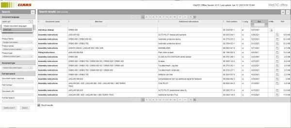 WebTIC PL CLAAS WebTIC Offline PL Polski 02.2023 Operator Manual Repair Manual and Service Documentation DVD 1