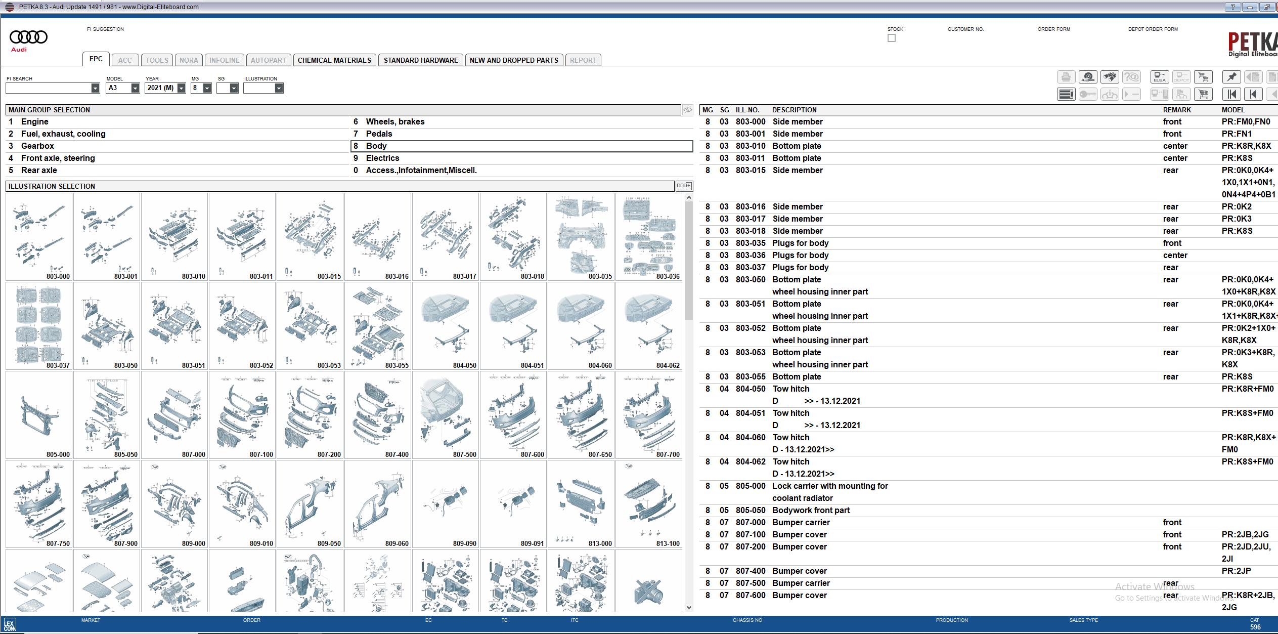 Audi Spare Parts Program PETKA 8.3 01.2023 How To Install Guide Instruction