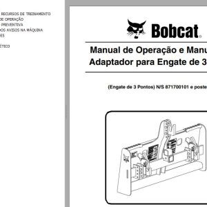 Bobcat Adapter 3 Point Hitch Operation Maintenance Manual 6904285 PT
