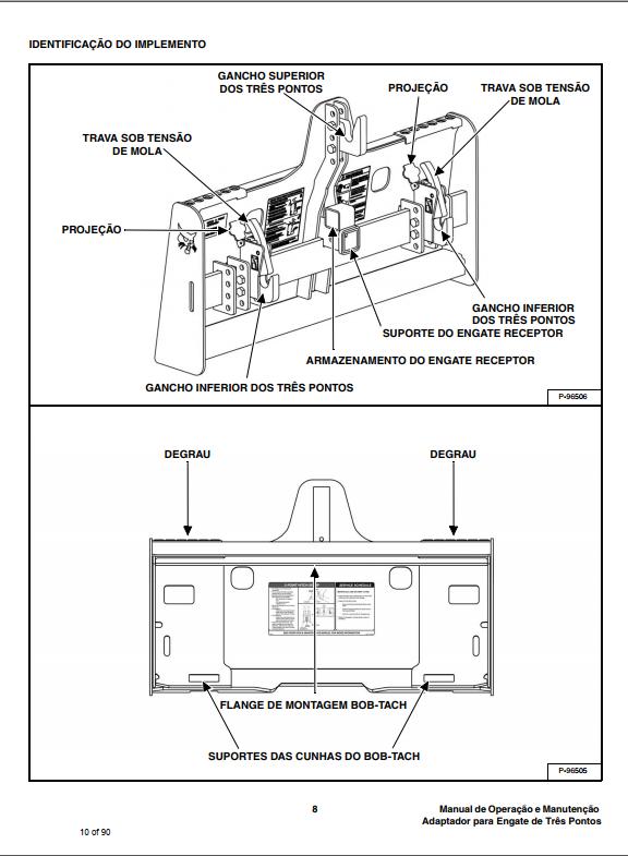 Bobcat Adapter 3 Point Hitch Operation Maintenance Manual 6904285 PT 1